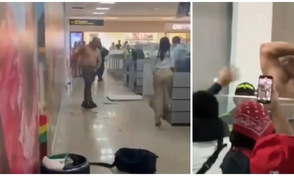 Turista Furioso en Aeropuerto de Cartagena Causó Pánico Tras Arremeter Violentamento Contra Objetas de MigraceNn