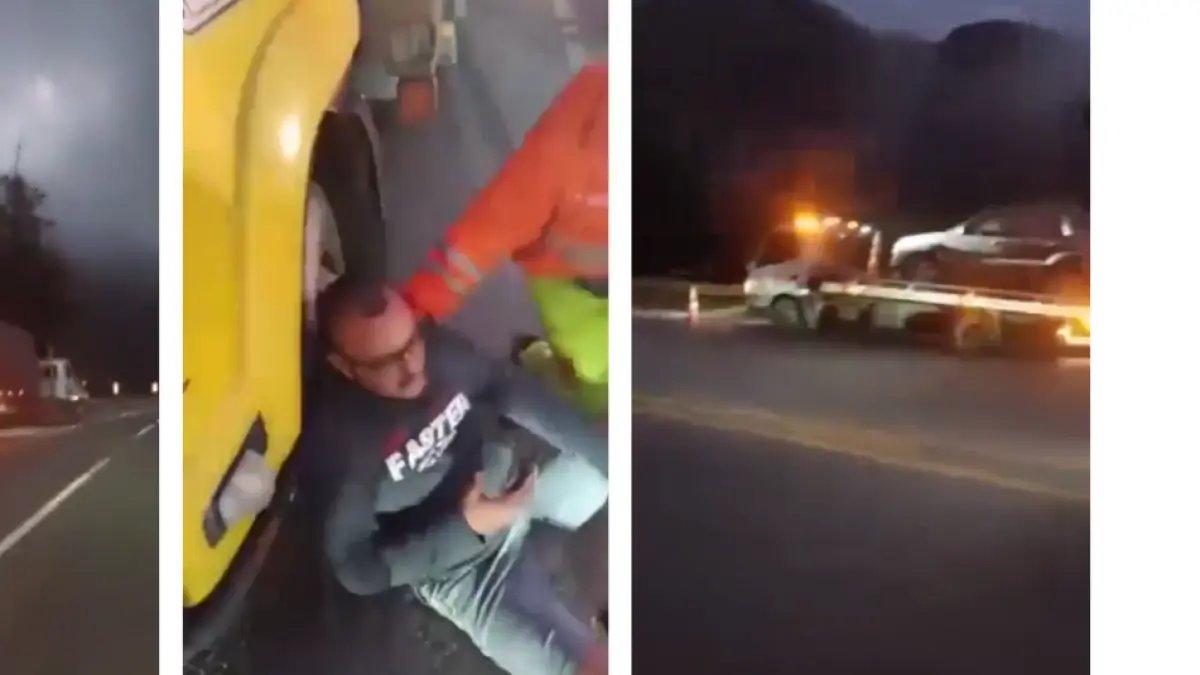 Así Director de Tractomula, Que se Quedó Sin Frenos, Evitó Tragedia Con Maniobra Clave en Vía Al Llano, Sector Los Cuatro Carriles