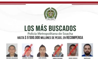 Hasta 100 Millones de Pesos en Recompensas por Los Criminales Más Buscados en Soacha