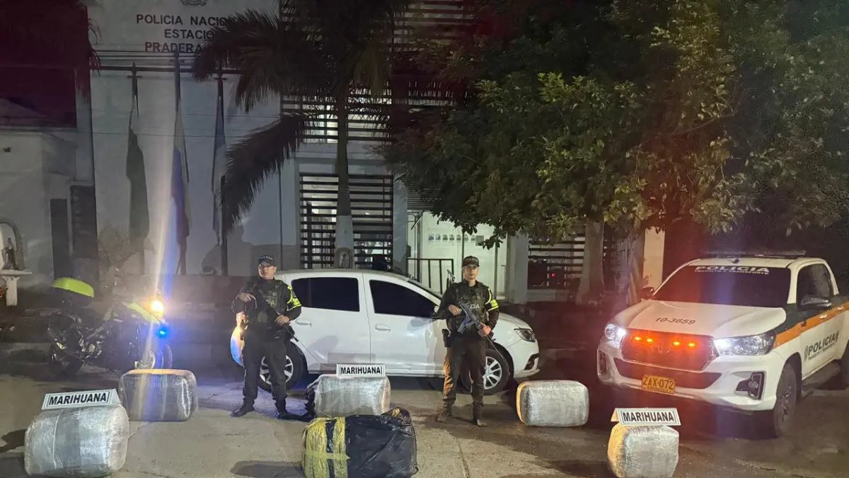 Incautan más de 170 kilos de marihuana en un vehículo abandonado en vía del municipio de pradera