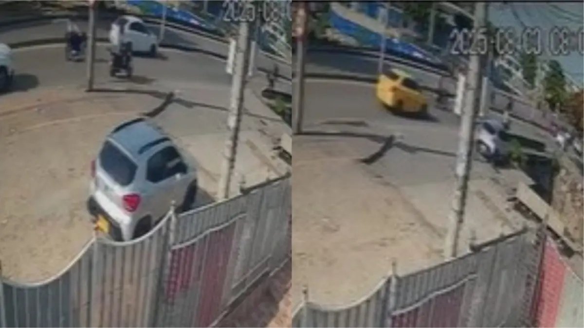 Carro Cayó A Un Canal de Aguas Lluvias en Cartagena Durante una extra Maniobra: 'Siguio Derecho'