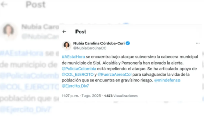 Gobernadore de Chocó Alerta Sobre Ataque en Curso en El Municipio de Sipí