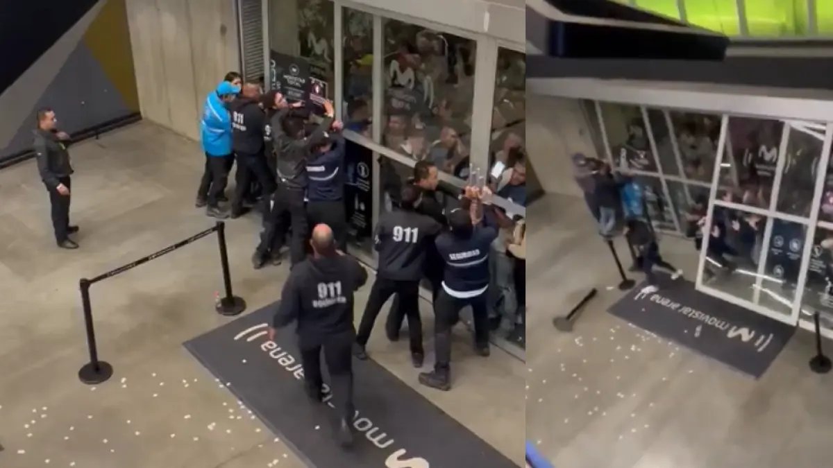 VIDEO MUESTRA CÓMO FORZARON LA ENTRADA DEL MOVISTAR ARENA EN BOGOTÁ EN MEDIO DE LOS ENTERRITOS PORE ENCRERTO DE DAMAS GRATIS