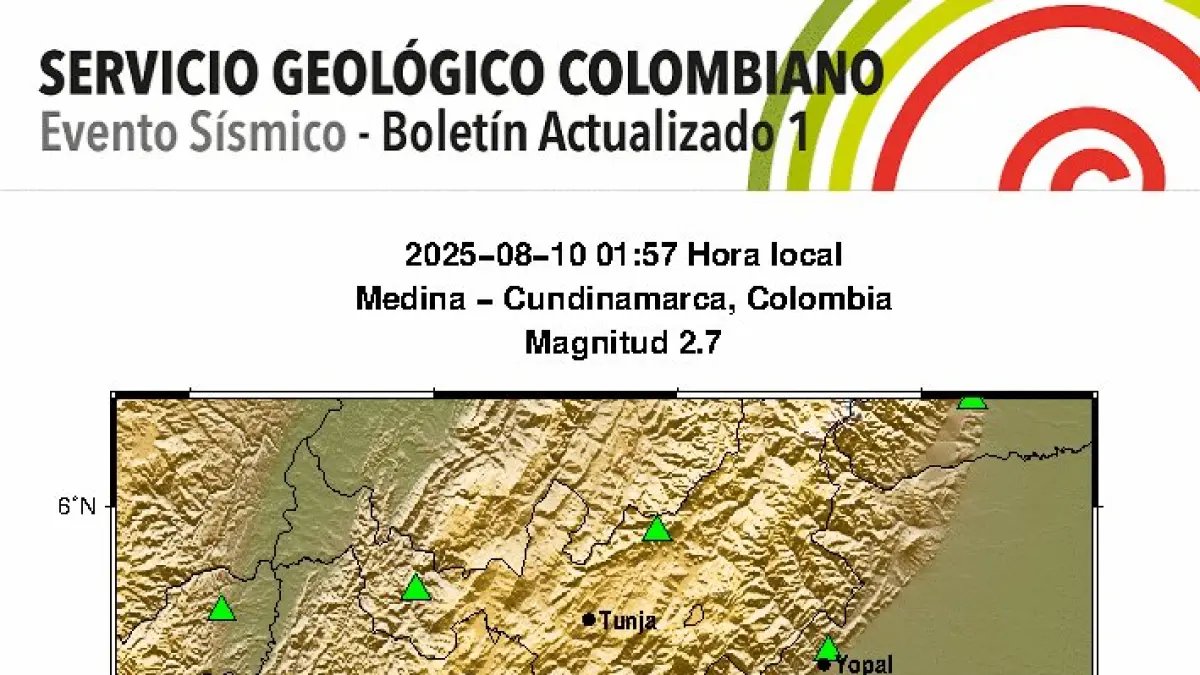Temblor Hoy en Colombia | Reportan Nuevo Sismo en Medina, Cundinamarca en La Madrugada de Este 10 de Agosto; Epicentro, magnitud y Profundidad