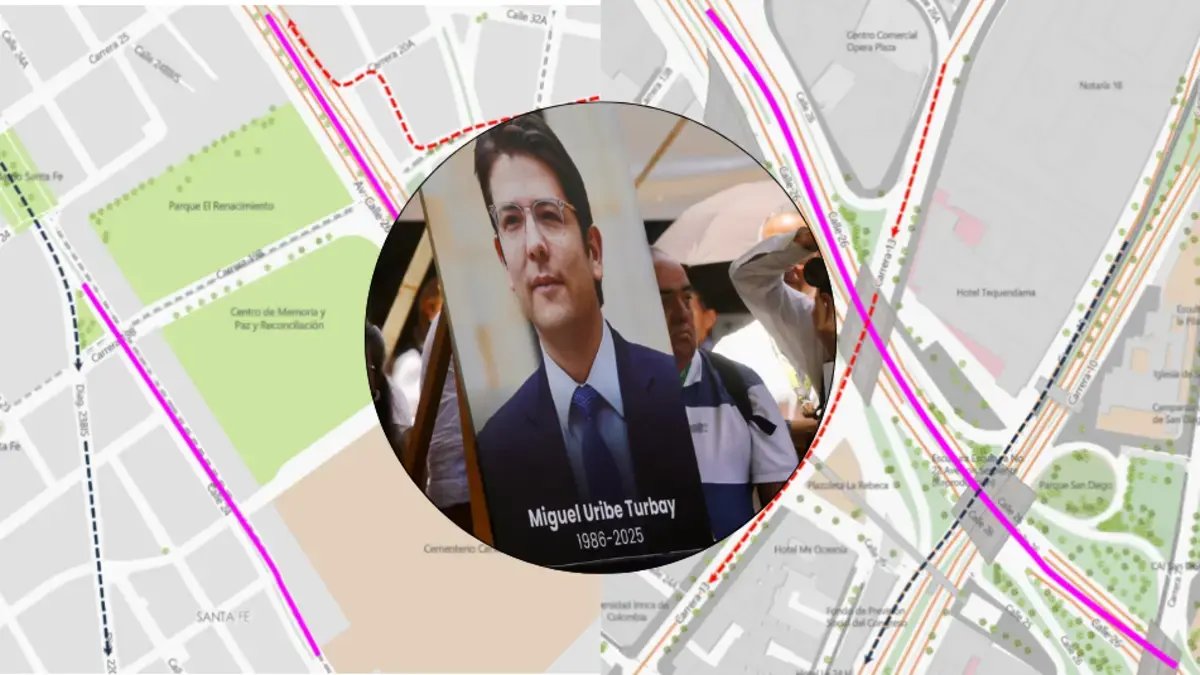 Por cortejo fúnnebre de Miguel Uribe Turbay, Estos Serán Los Cierres de Vías y Desvíos de Transmilenio en Bogotá Hoy Miércoles, 13 de Agosto