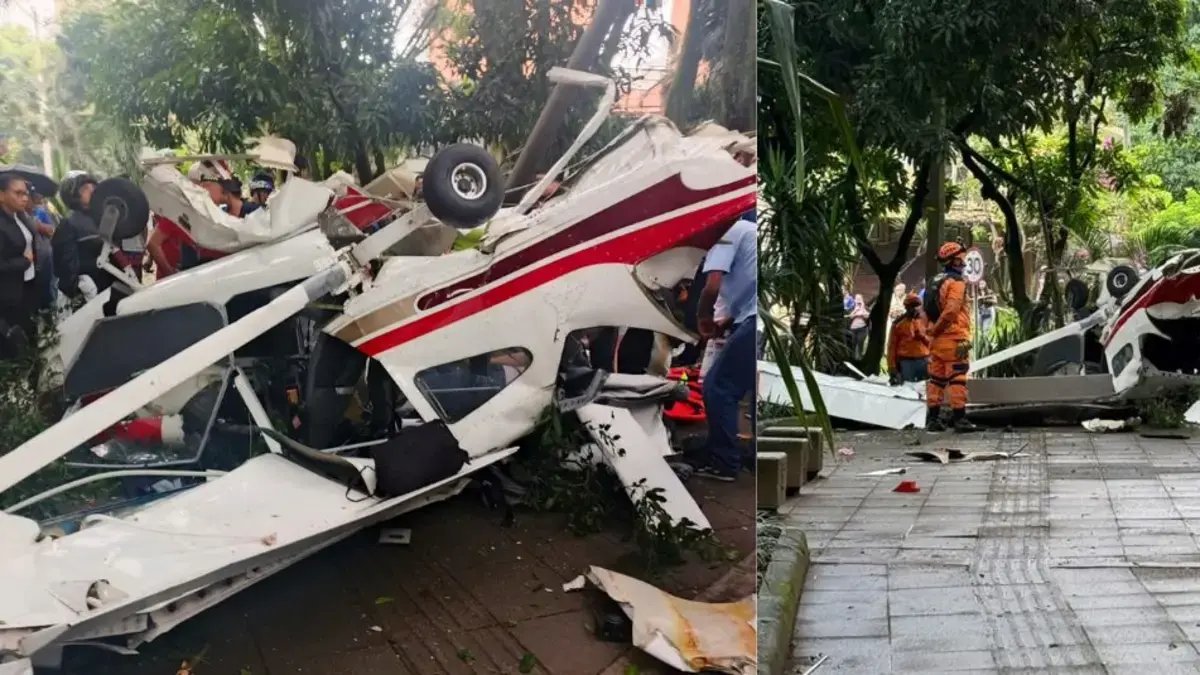 SE Conoce la Hipótesis del accidente de Avioneta Que Cayó Cerca Al Estadio Atanasio Girardot de Medellín y Dejó dos Heridos: Aeronave Llegaba de Tolú