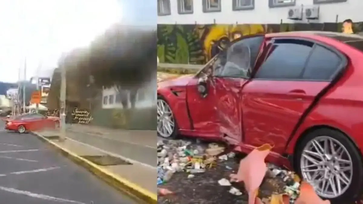 Así Fue El Fuerte Accérdico de Carro de Alta Gama en la Calle 100 que dejó Tres Personas Heridas: Chocó Contra Un Poste