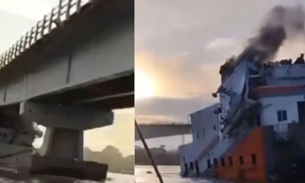 Remolcador se Estrelló contra el Puente Guillermo Gaviria en Barrancabermeja