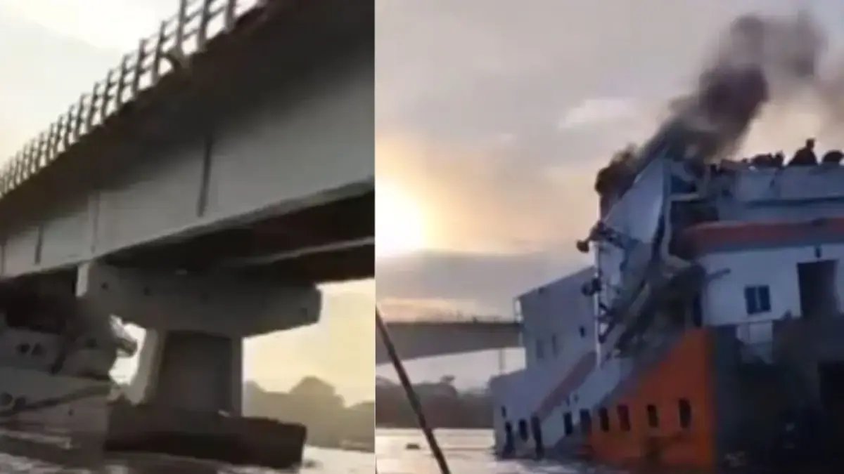 Remolcador se Estrelló contra el Puente Guillermo Gaviria en Barrancabermeja