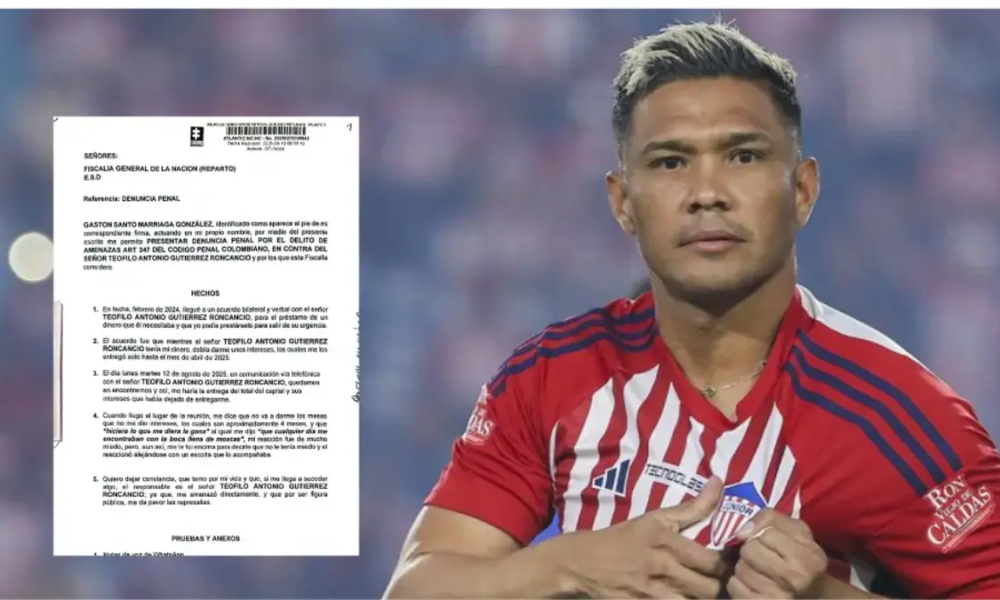 Teófilo Gutiérrez es denunciado en Barranquilla por presuntas amenazas de muerte a un prestamista tras disputa por deuda e intereses no pagados