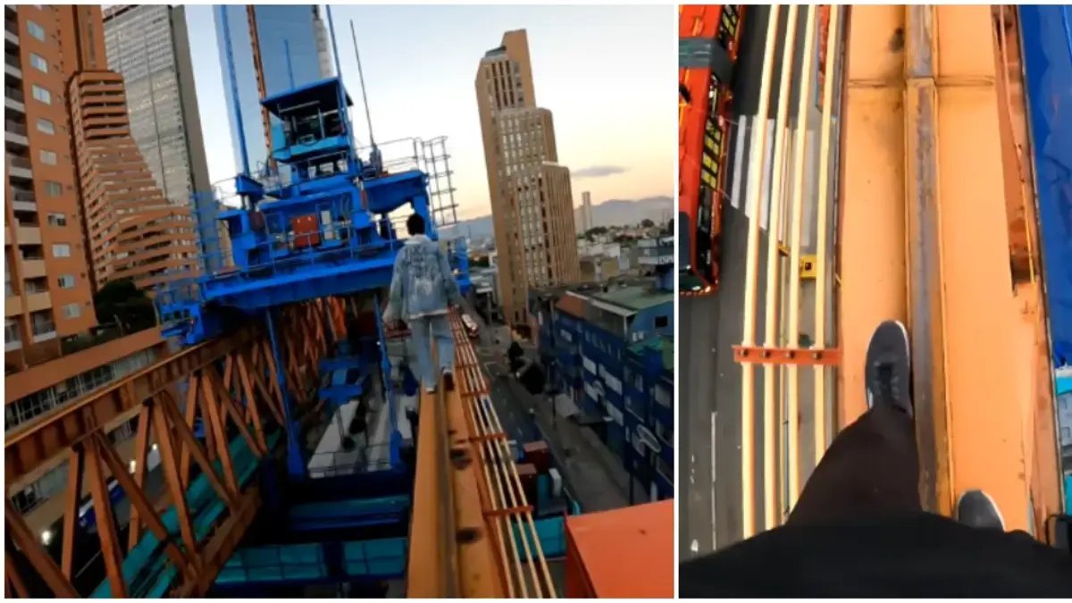 Hombres Practican Parkour en Las Vías del Metro en Bogotá: 'Misión Cumplida'