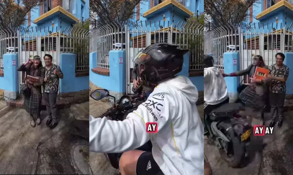 en video quedó cómo un Motorizado le Rapó Su Celular