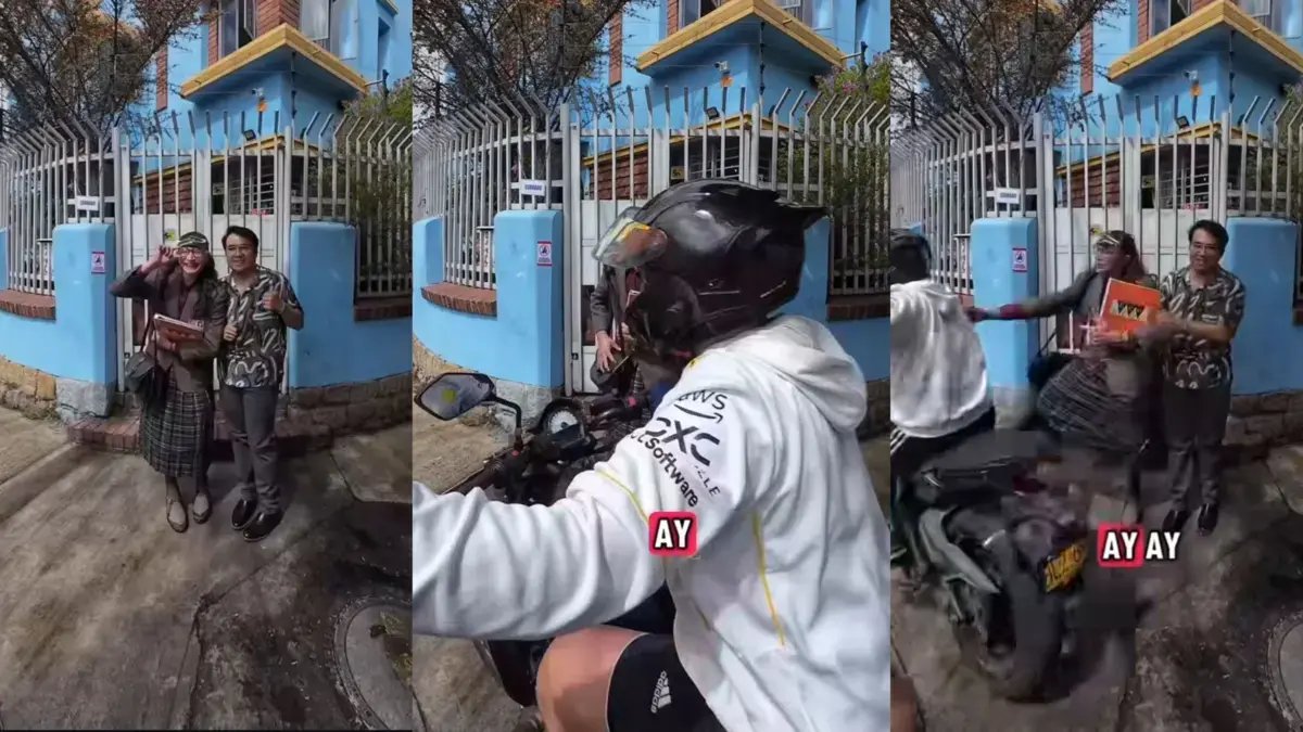 en video quedó cómo un Motorizado le Rapó Su Celular