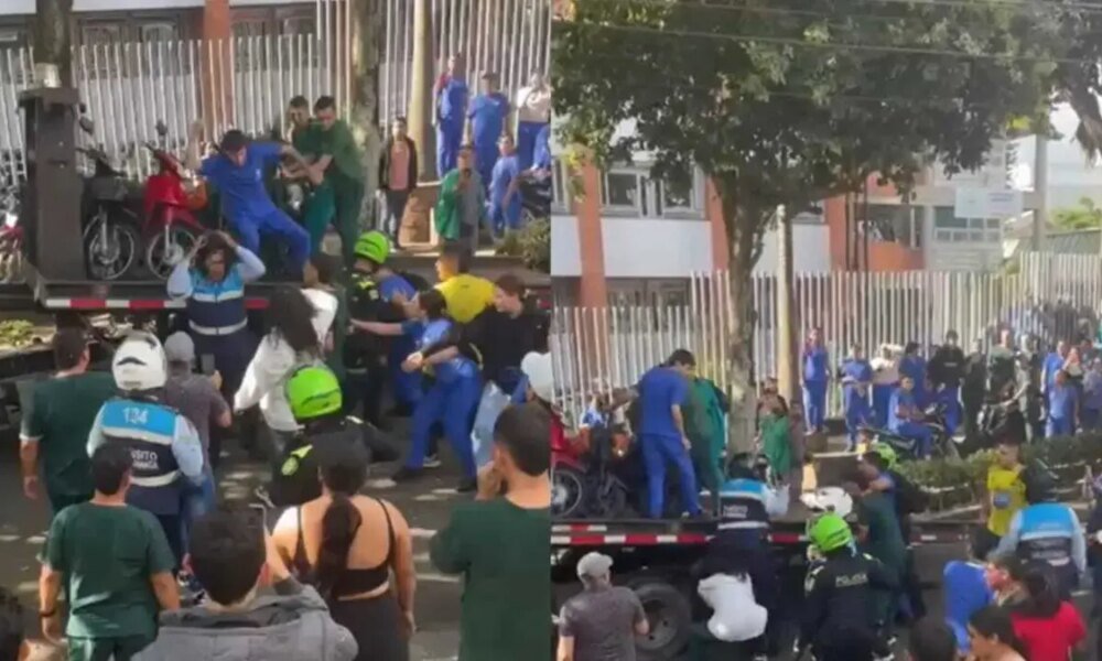 Bochornosa y Brutal Golpiza de Estudiantes de la Ucc en Bucaramanga A Agentes de Tránsito que subieron a la Grúa Varias Motos en un operativo