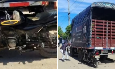 niña murió en accidente cuando viajaba en moto con su Padre y Chocaron Contra Un Camión Estación
