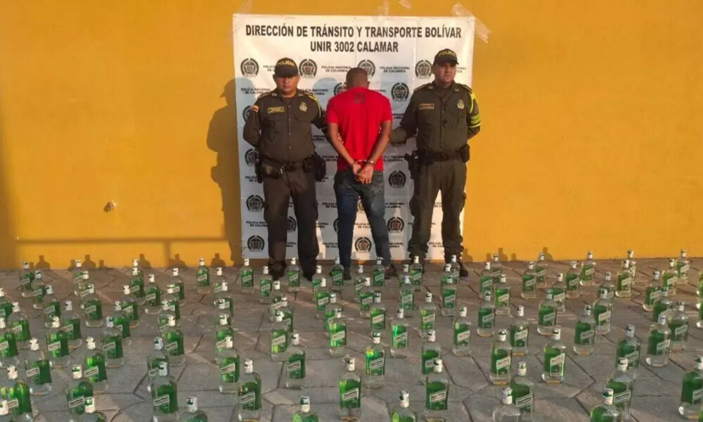 Policía Incauta 260 Botellas de Licor de Contrabando en Bolívar, Valoradas en $ 14,5 Millones, Cuando Iban A Ser Distribuidas en El FestiJazz de Mompox
