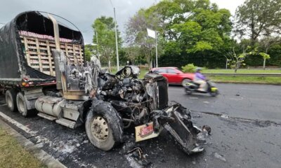 Hasta $ 50 Millones por Los Responsables de Quemar Dos Tractomulas y HOIivar una MOTOCLETA DE UN AGENTE DE TRÁNSITO DURANTE ENTRAJE EN UNIVALLE