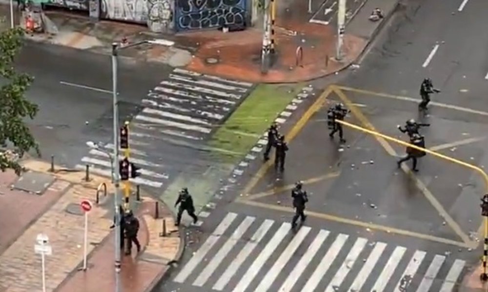 SE Registrán perturbe en el parque de lourdes, en chapinero, en medio de operacos para incautar mercancía de contrabando