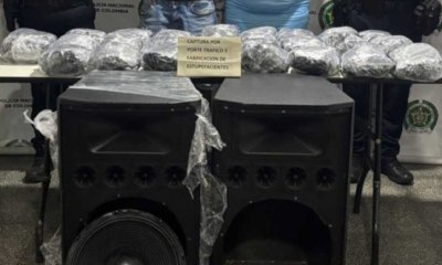 Camuflada en dos Parlantes de Sonido Incautaron Más de 12.000 dosis de marihuana, en el Norte de Cali: Dos Personas Fueron Capturadas