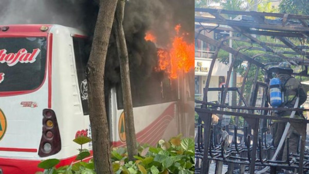 Bus de Coochofal se Incineró por por completo en plena vía Pública