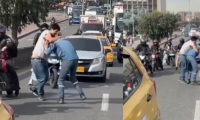 A Golpes y Conun Palo: Dos conductores Progonizan Violenta Pelea en Plena Vía Pública de Bogotá