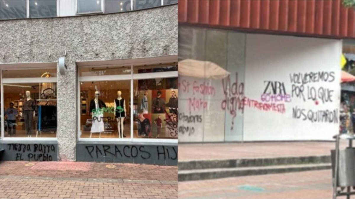 Así quedaron establecimientos tras protestas en la universidad pedagógica en bogotá: Tiendas de Zara y adidas Fueron Afectadas por vandalismo