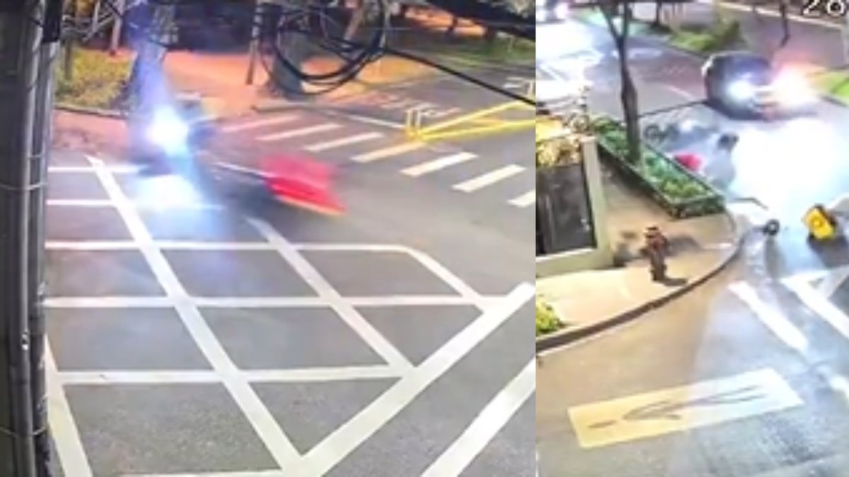 Dos Domiciliarios sufreronón un tumba accidente tras fuerte Choque en el Norte de Bogotá