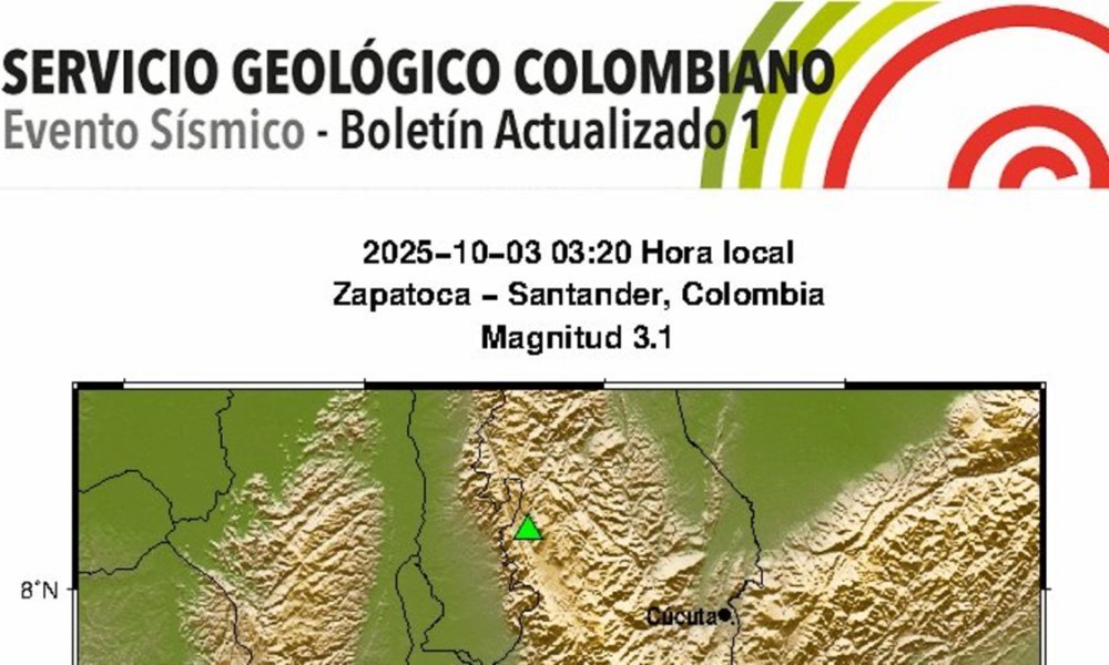 Temblor Hoy en Colombia | Reportan Nuevo Sismo en la Madrugada de Este 3 de Octubre; Epicentro, magnitud y Profundidad