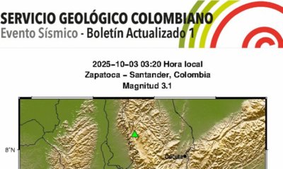 Temblor Hoy en Colombia | Reportan Nuevo Sismo en la Madrugada de Este 3 de Octubre; Epicentro, magnitud y Profundidad