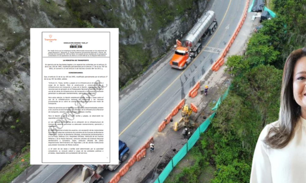 Mintransporte Anuncia Tarifas Diferenciales en PeJes del Corredor Bogotá-Villavicencio Para Mitigar ImpactO de Cierre Vial