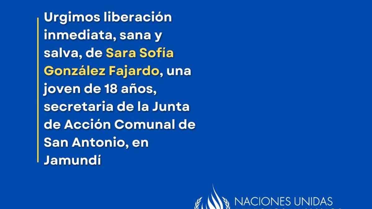 Onu Derechos Humanos Colombia Denunció El Secuestro de Lideresa Campesina E Integrante de Jac de Zona Rural de Jamundí, en Valle; clama por su liberacia
