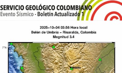 Temblor en Colombia Hoy 4 de Octubre | Servicio Geológico Colombiano Reportó Sismo de Magnitud Mayor A 3 Puntos: Epicentro y Más Detalles