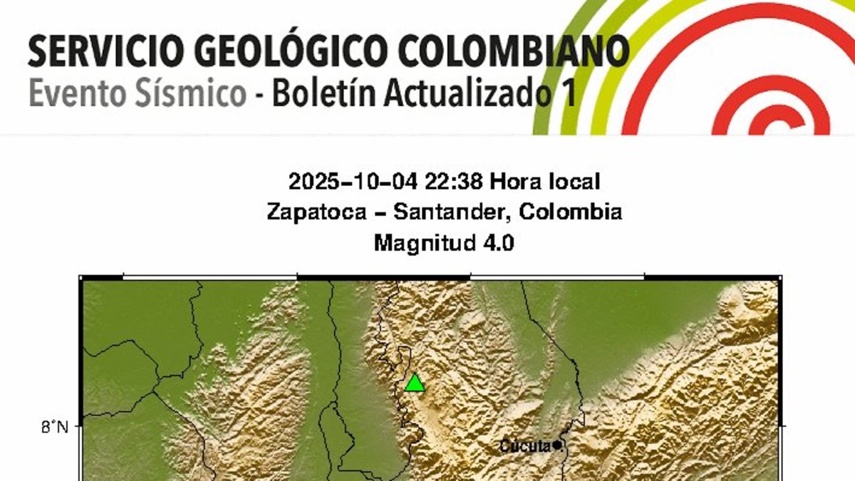 Fuerte Temblor en Colombia Hoy 4 de Octubre | Servicio Geológico Colombiano Reportó Sismo de Magnitud 4: Epicentro y Más Detalles