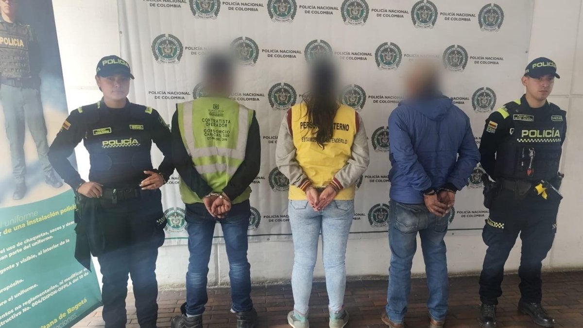 Tres personas se hacían pasar por contratistas de obra y se robaron nueve maletines de tránsito en el sur de Bogotá: fueron capturados en flagrancia.