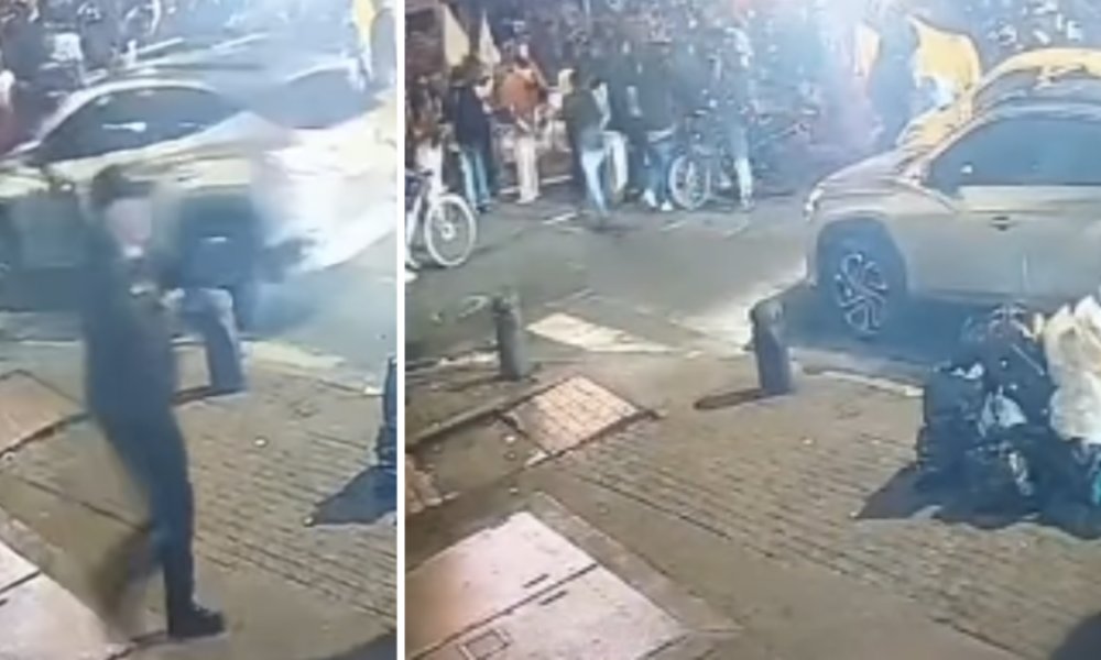 Video muestra el momento exacto cuando mujer atropelló a manifestantes propalestina durante marchas en Bogotá