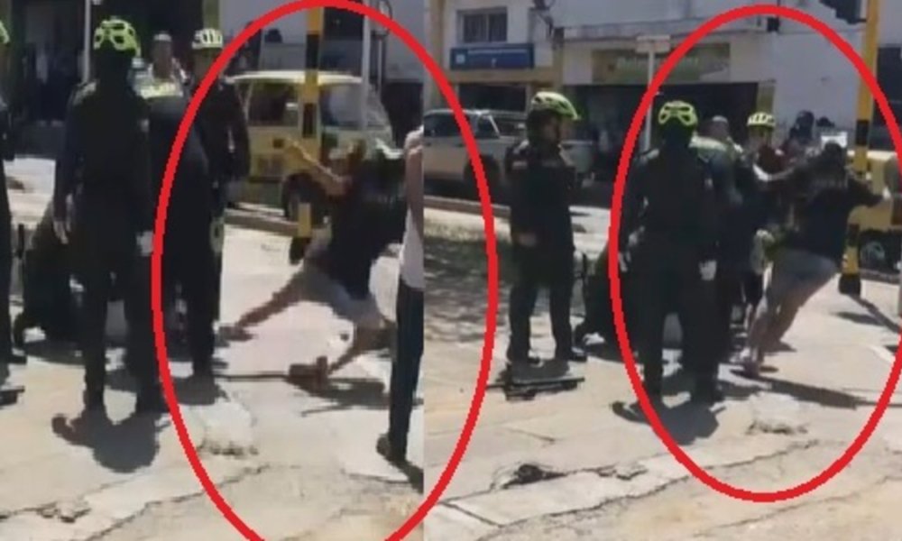 Video muestra cómo policía de Bucaramanga tumbó violentamente en dos ocasiones a una mujer en operativo de parque: autoridades investigan el altercado