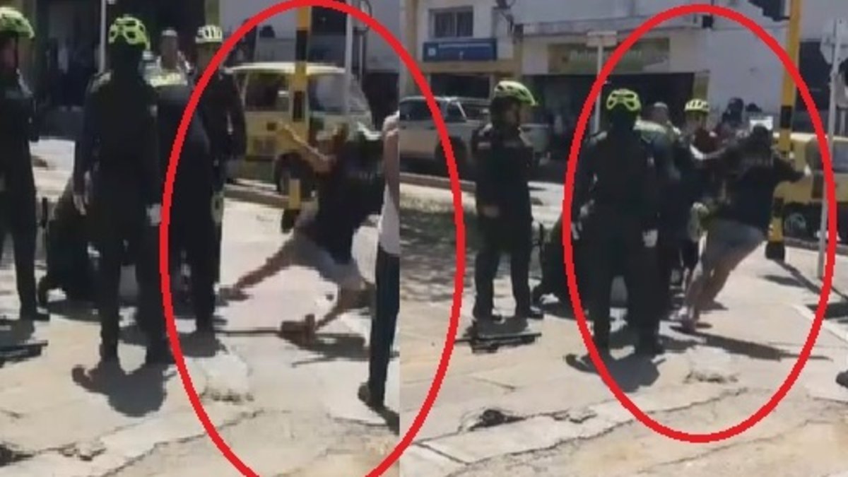 Video muestra cómo policía de Bucaramanga tumbó violentamente en dos ocasiones a una mujer en operativo de parque: autoridades investigan el altercado