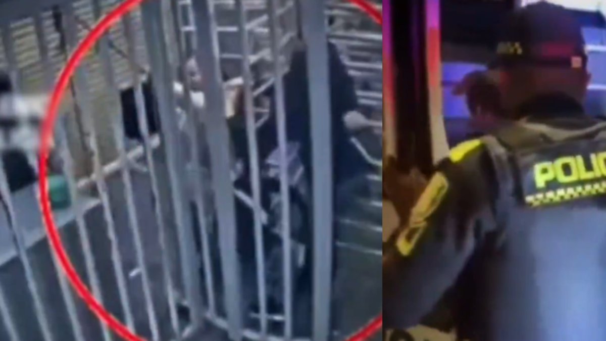 Ladrones en TransMilenio quedaron atrapados en el torniquete anticolados y la policía recuperó un celular robado