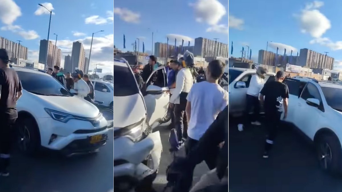 Conductor presuntamente ebrio provocó un accidente en Bogotá y fue retenido por la comunidad cuando intentaba huir del lugar