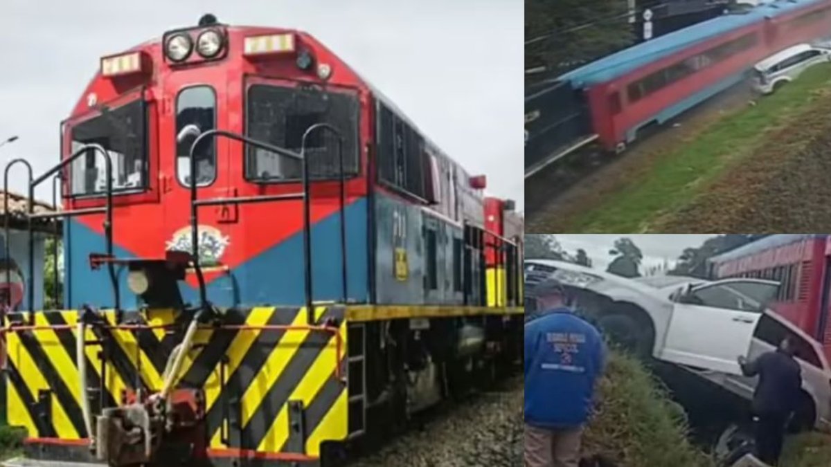 Este es el video del momento exacto cuando Tren de la Sabana embistió a camioneta de alta gama en vía del tren en Chía, Cundinamarca