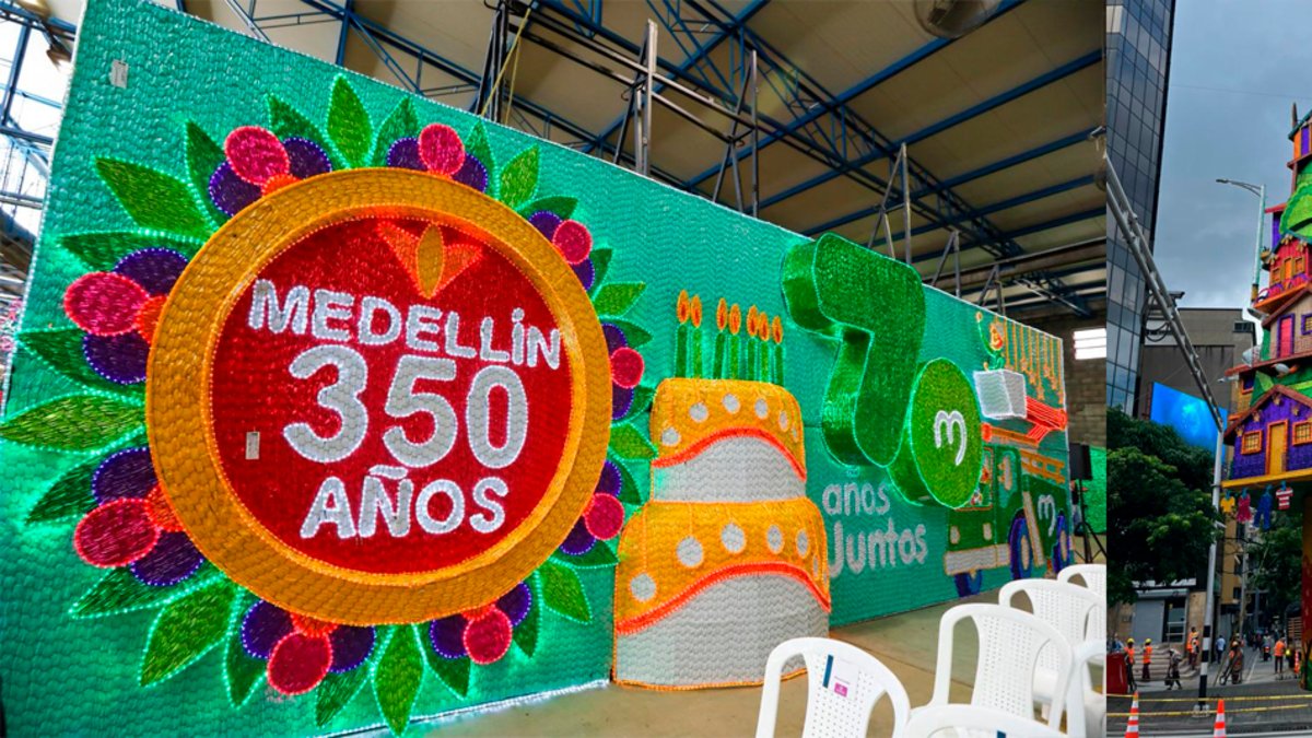 Los alumbrados de Medellín del 2025 celebran los 350 años de historia de la ciudad