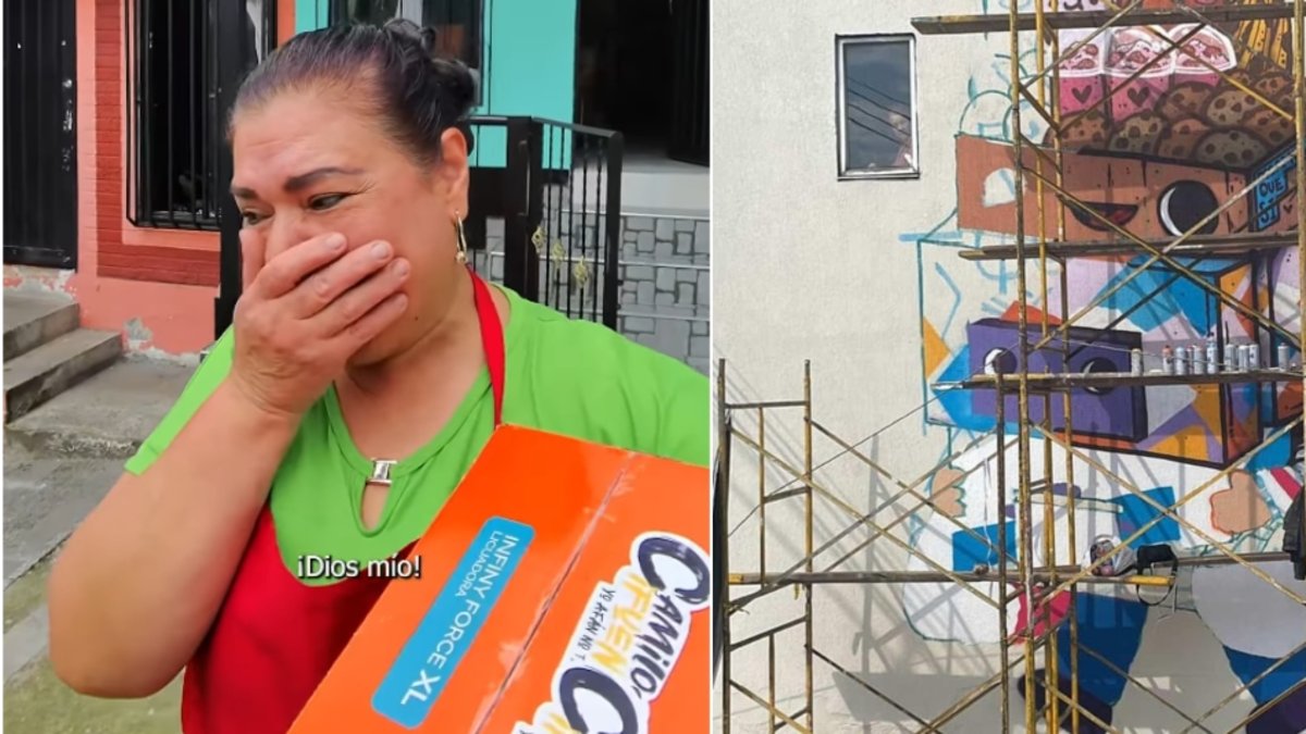 el mural con el que el artista Suku rinde homenaje al influencer Camilo Cifuentes, tras su fuerte controversia, en Manizales