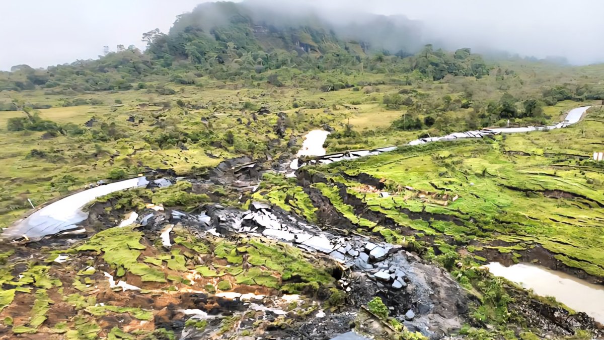 Impresionantes imágenes de la falla geológica en el municipio de Vélez, Santander: habitantes se encuentran incomunicados
