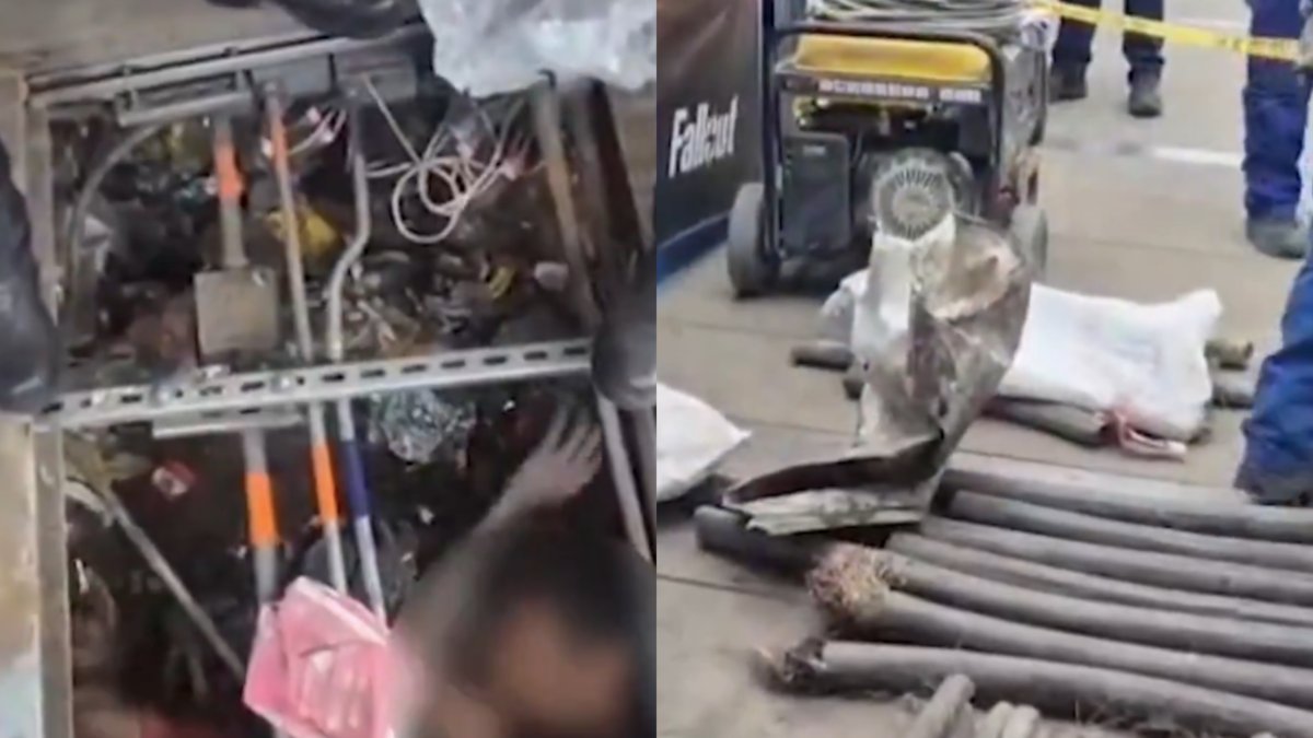 Por ruidos extraños en la estación de TransMilenio Calle 45 descubrieron a tres hombres robando cable de cobre: ​​¿Cuál es la multa?