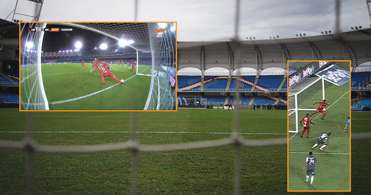 Este fue el polémico gol con el que Junior empató contra América en el Pascual: no hay cámara que muestre que el balón cruzó la línea