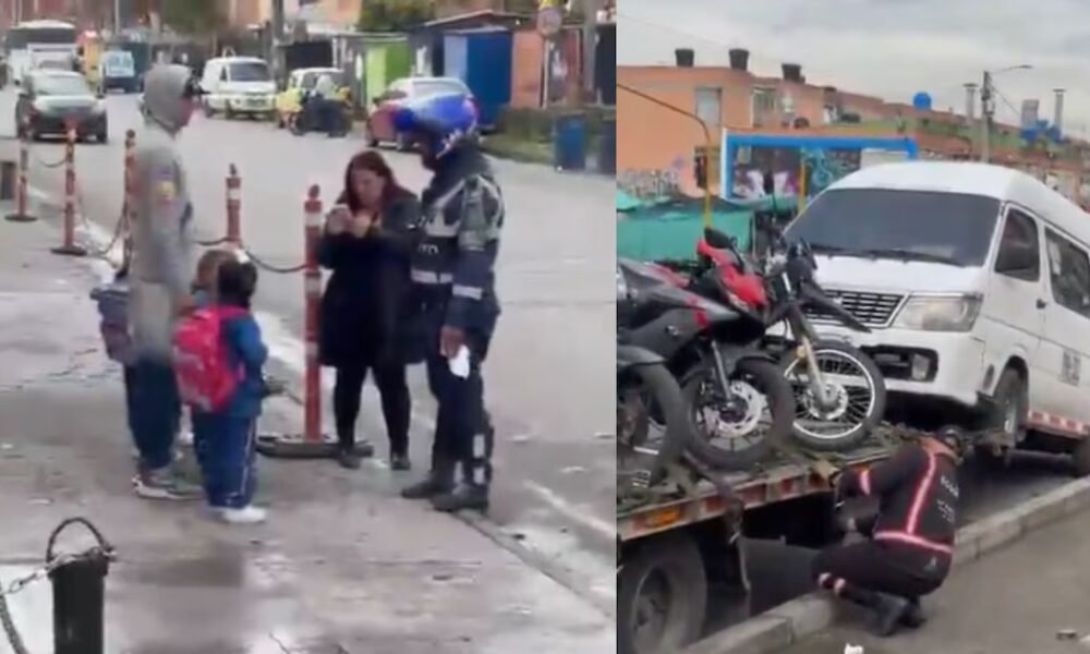 Ruta escolar inmovilizada en Bogotá deja a niños en la calle esperando y genera debate por procedimiento de tránsito
