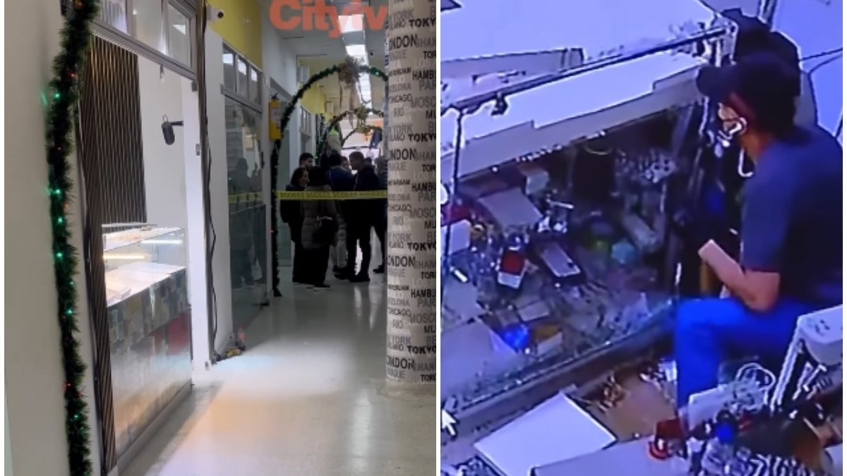 ladrones rompieron la vitrina para entrar