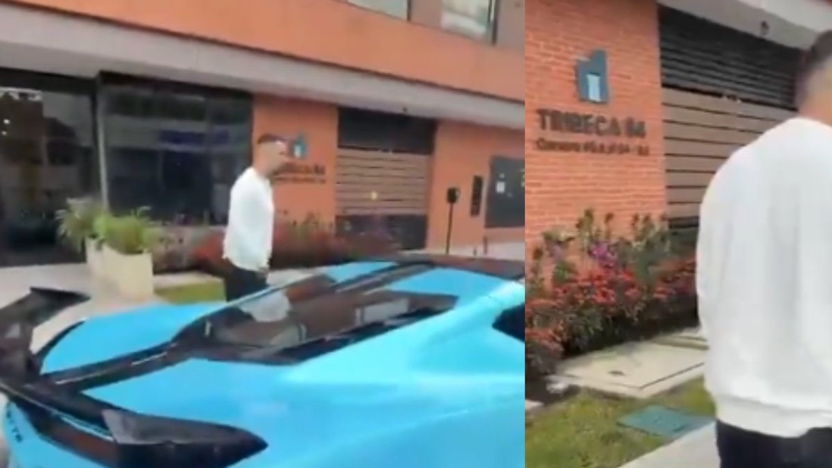 Video del momento exacto en el que autoridades multaron a dueño de lujoso carro Corvette en Bogotá por estar mal parqueado