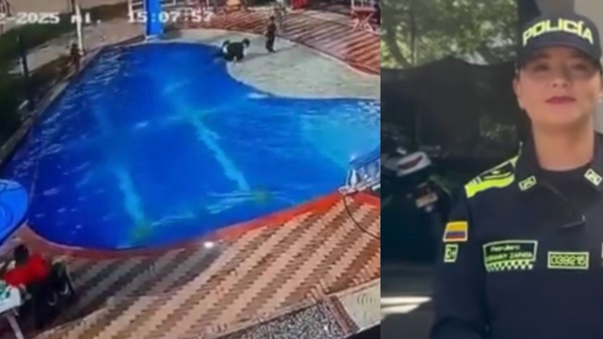 patrullera salvó la vida de una niña que se estaba ahogando en una piscina