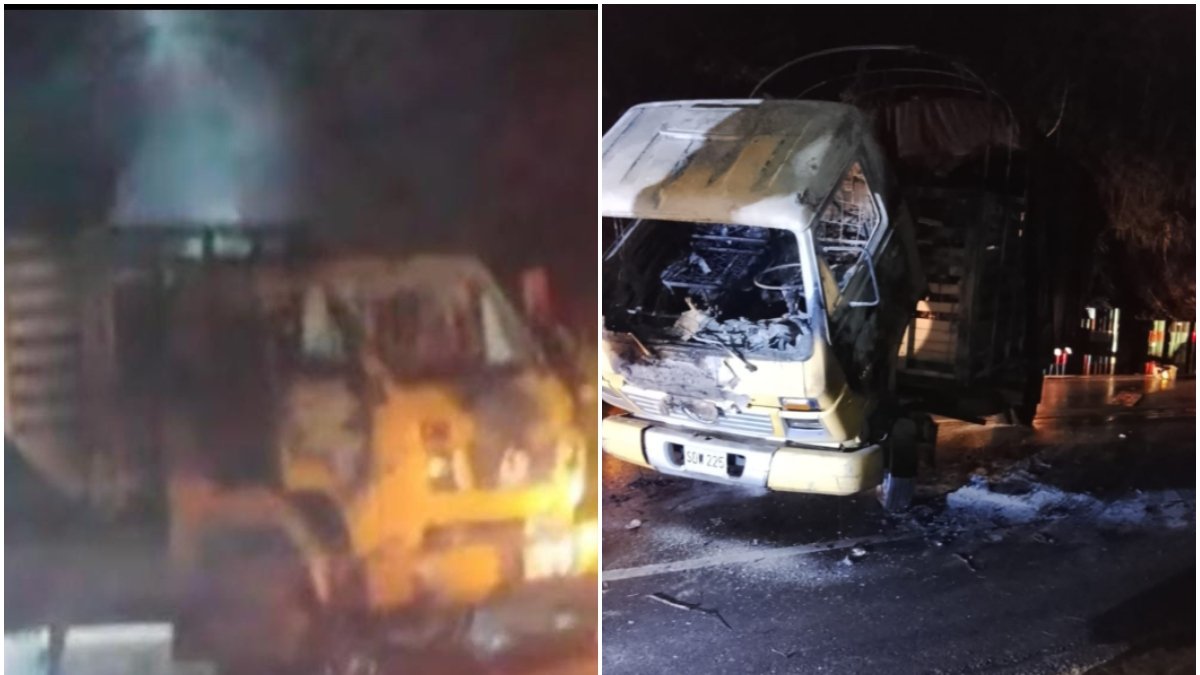 Un vehículo de carga fue incinerado en el sector de El Descanso, sobre la vía Panamericana, en el Cauca: esto se sabe
